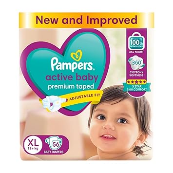Pampers Active Baby Diapers, Extra Large (56 Count) - image, photos