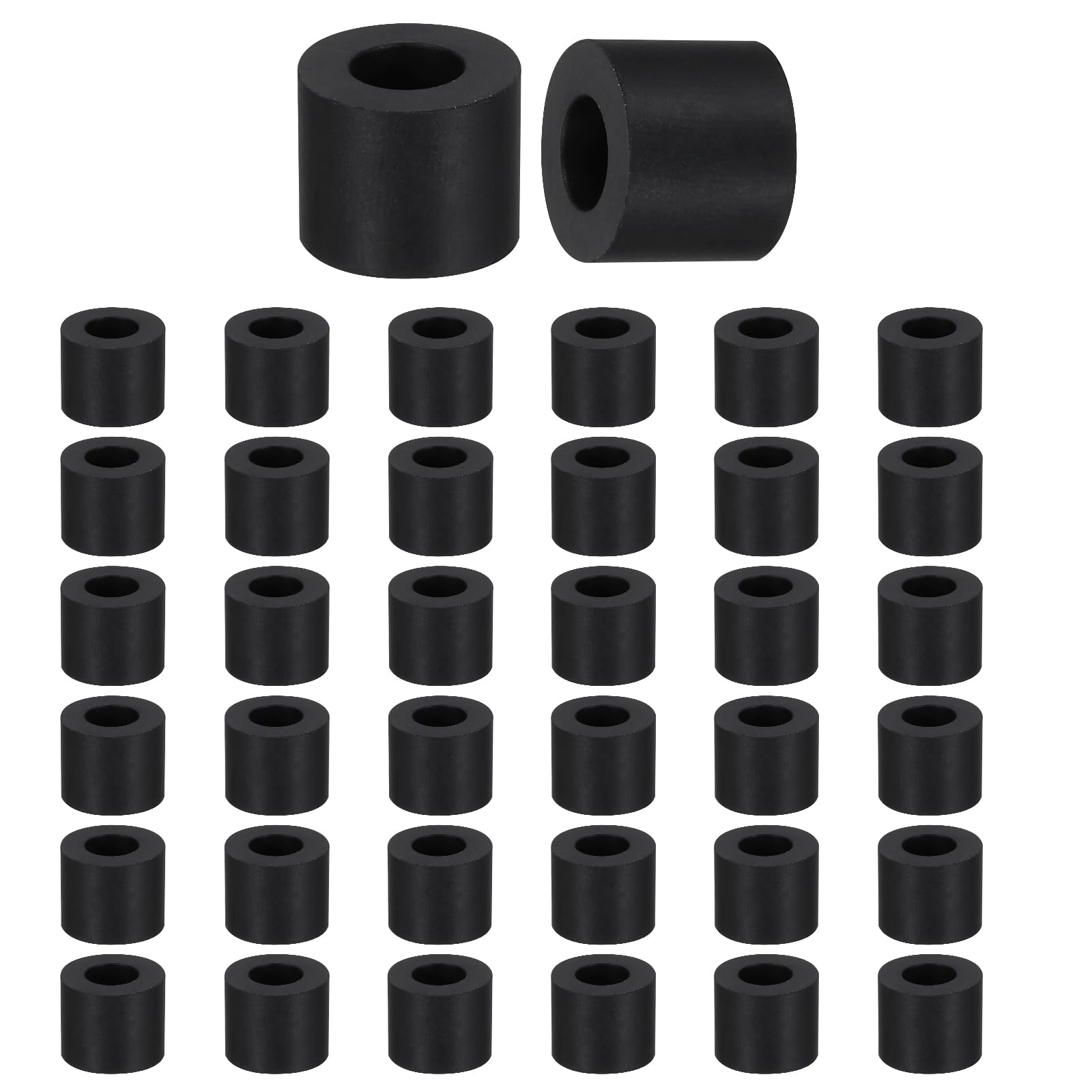 sourcing map 38 Pcs Round Rubber Spacers 12mm OD x 10mm ID x 6mm Thickness