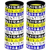 OriniPlay 24PCS Egyptian Theme Rubber Bracelets Suitable for Egypt Pharaoh Cleopatra Pyramid Party Supplies Prize Goodie Bag Favors Silicone Wristbands