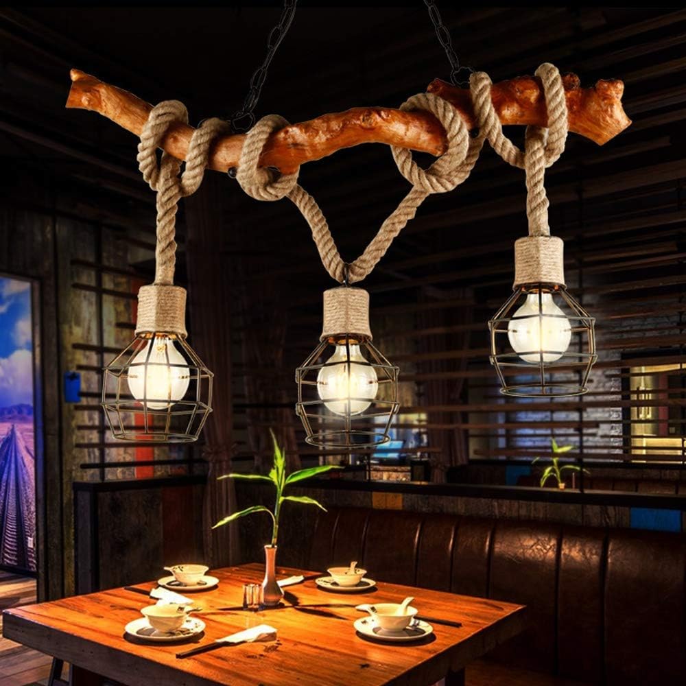 Retro Industrial Kronleuchter Hängeleuchte Dekorativer Deckenlampe Restaurant Wohnzimmer Bar Café Lampe Schwarz Metall Traditionelle Klassiker Hanf Seil Lampen Pendellampe E27 Max 40W 100cm Retro Industrial Kronleuchter Hängeleuchte Dekorativer Deckenlampe Restaurant Wohnzimmer Bar Café Lampe Schwarz Metall Traditionelle Klassiker Hanf Seil Lampen Pendellampe E27 Max 40W 100cm