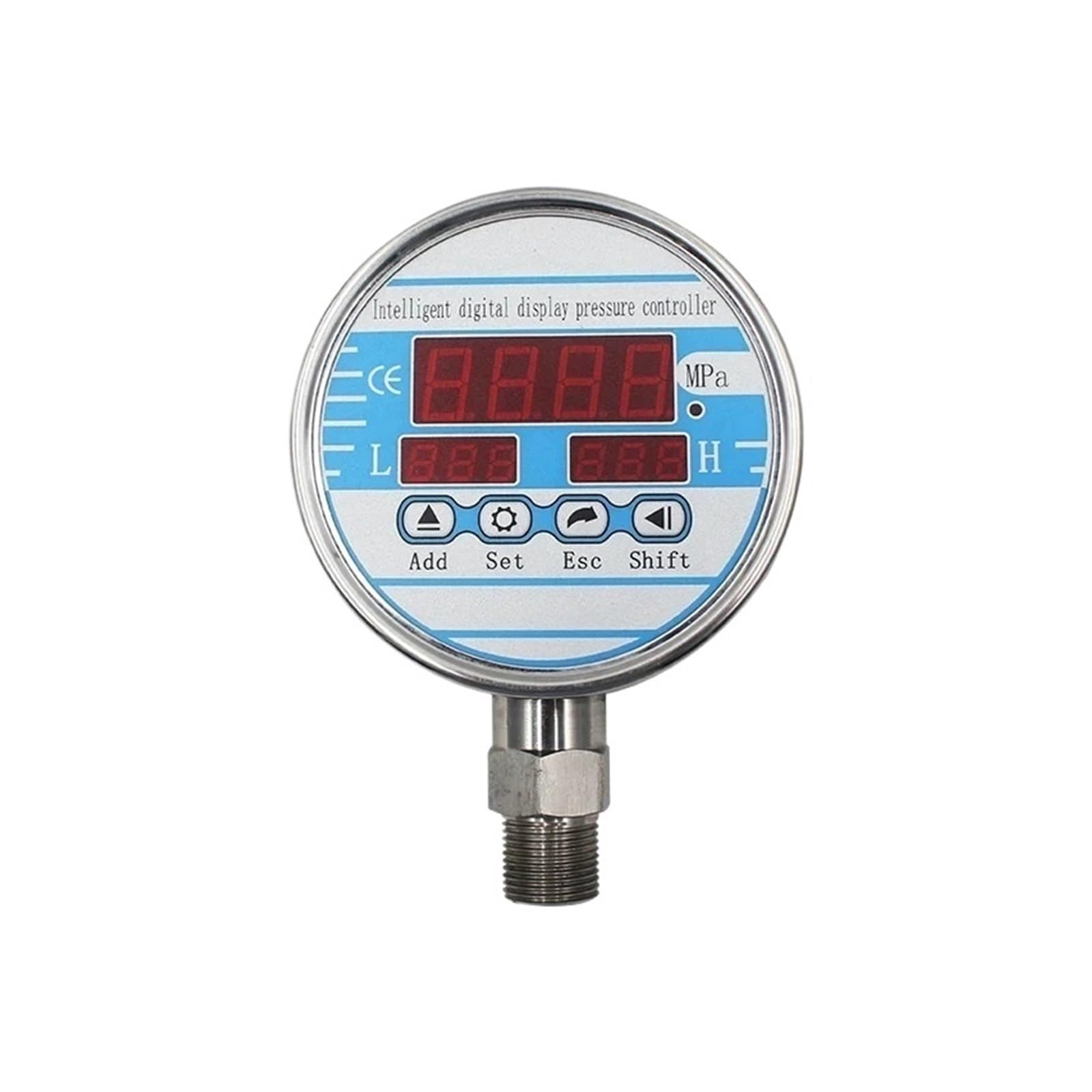 Pressure Meter 0-60Mpa Digital Pressure Gau, 100mm Dial Contact Hydraulic 200bar 400 Bar Gua M20*1.5(NPT1-4 Radial,0-40Mpa)