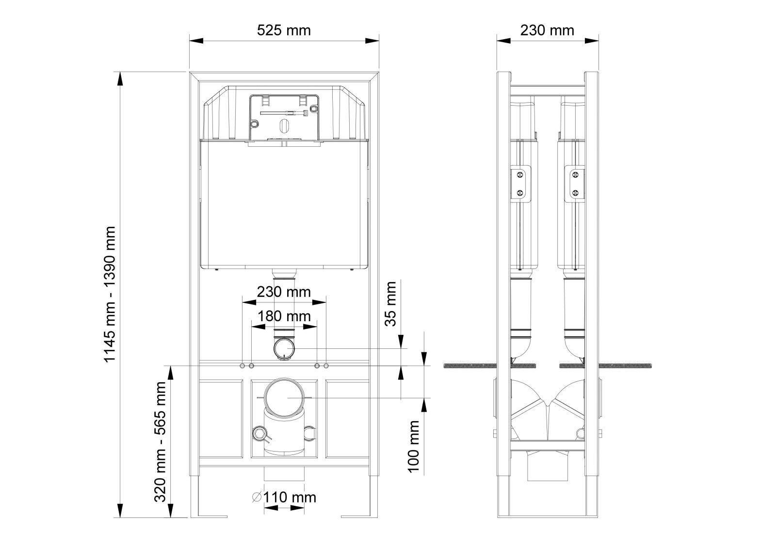 Elemento de pared para inodoro empotrado, doble conexión, cisterna, elemento de montaje independiente, cisterna colgante