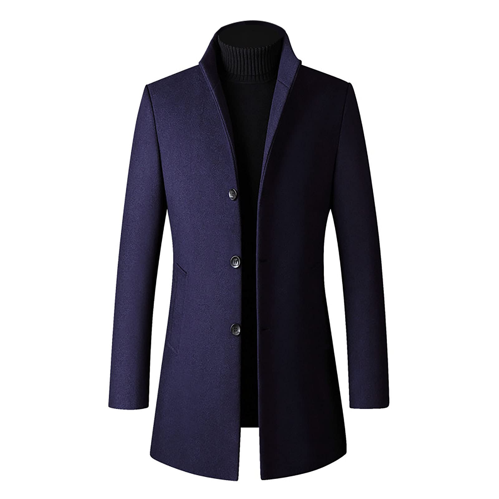Giacca Doppiopetto Uomo Impermeabile Taglie Forti Invernale Cappotto di Lana Giubbotto Vintage Autunno Soprabito Doppio Petto Lungo Parka Slim Fit Trench Giacca a Vento Business Elegante