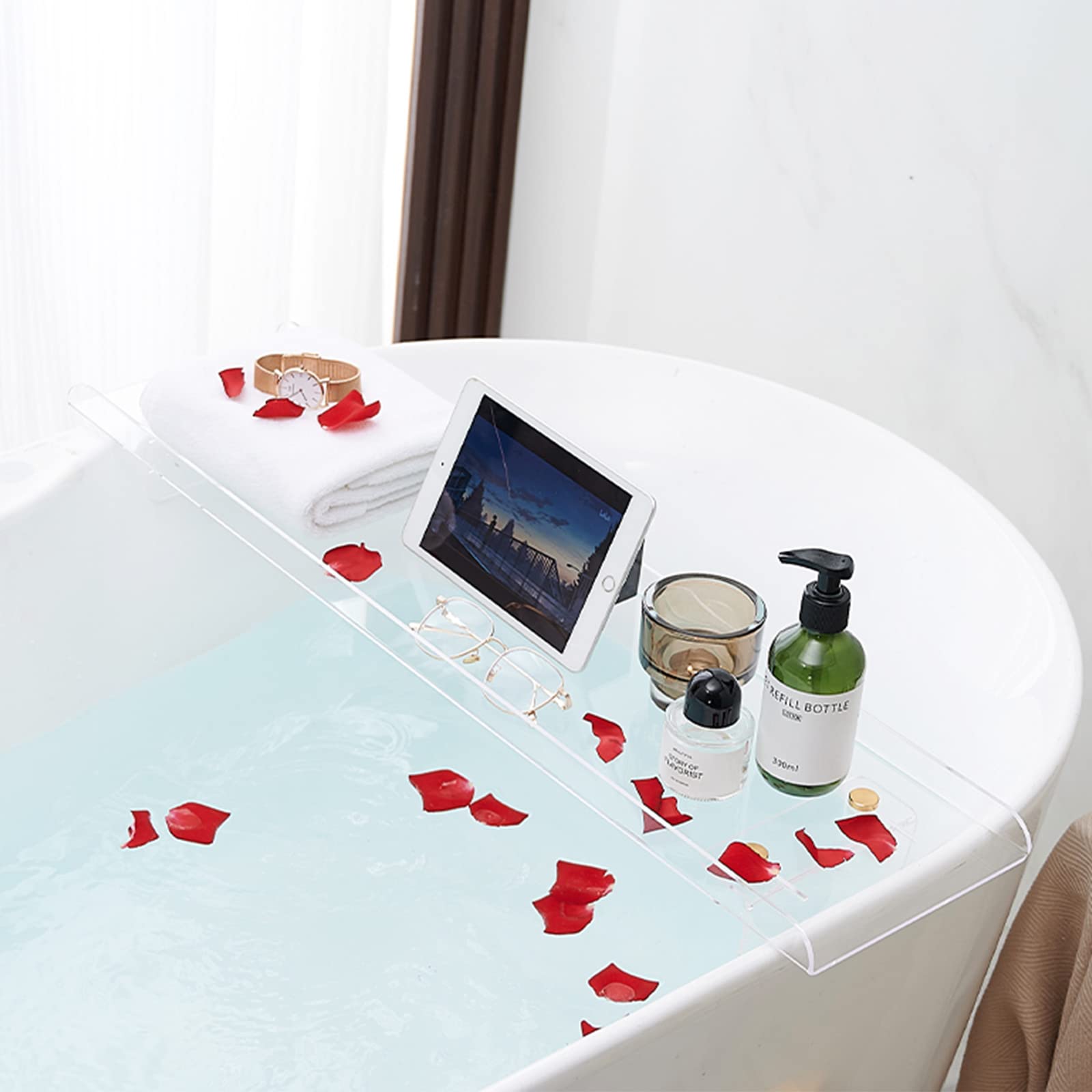 Support de baignoire rétractable et stable pour poser un livre