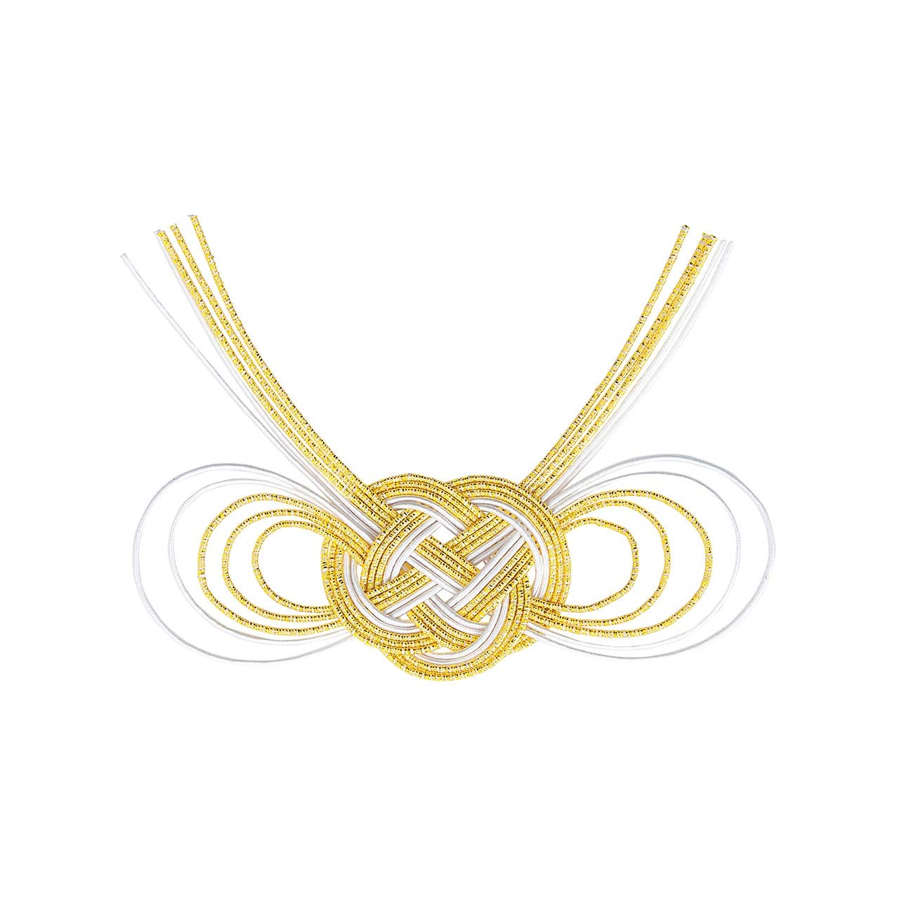 Tokyodo MH000035-018 Mizuhiki Gorgeous Bowknot, Gold White, Approx. L 2.6 x W 3.3 inches (6.5 x 8.5 cm), 4 Pieces
