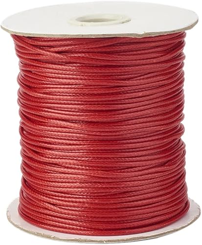 Vista 25 de Cheriswelry 90 yardas/rollo de 0.079 pulgadas, cordón encerado negro de poliéster coreano, joyería de cuentas, hilos para manualidades, cuerda