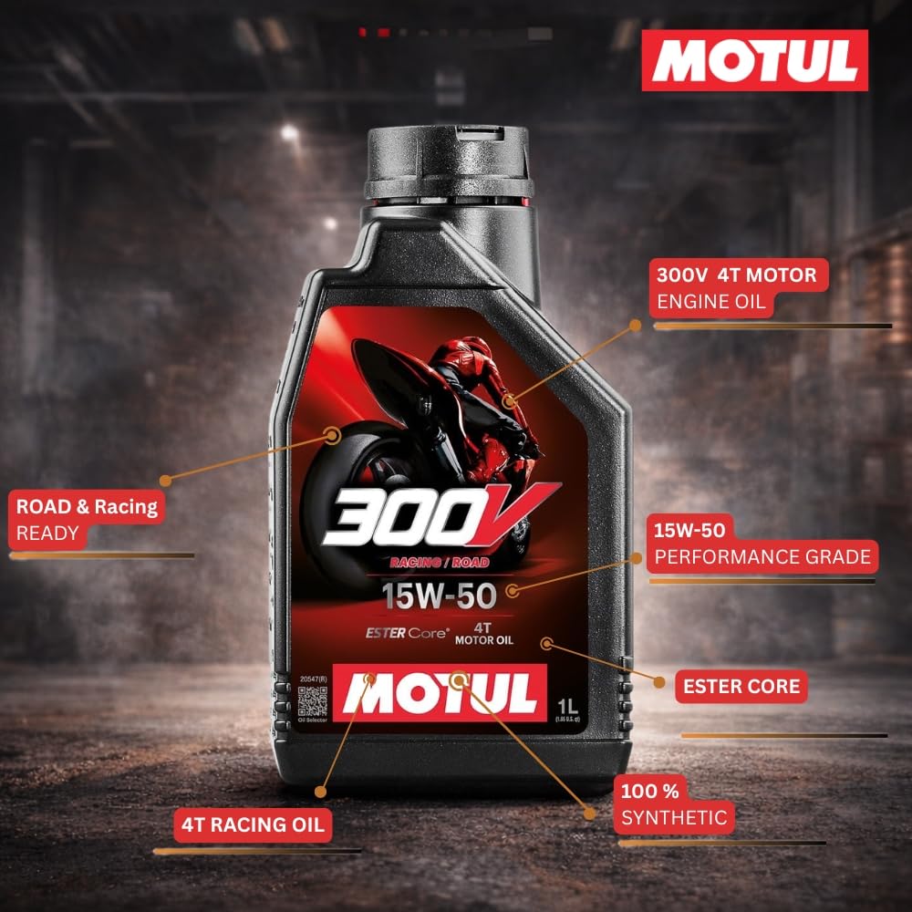 Motul 104125 300V 4T Factory Line Road Racing, 15 W-50, 1 L