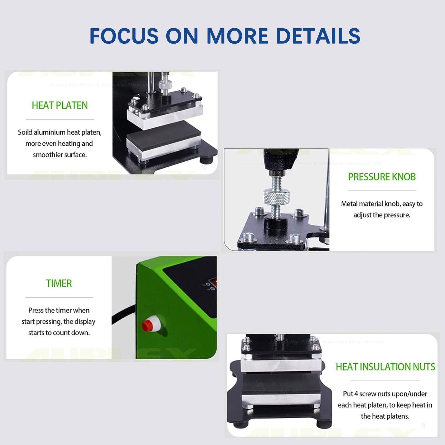 Mini máquina manual de transferencia por sublimación con forma de bolígrafo, 2,4" x 4,7", doble calentamiento, control digital LCD, doble voltaje 110V 220V.