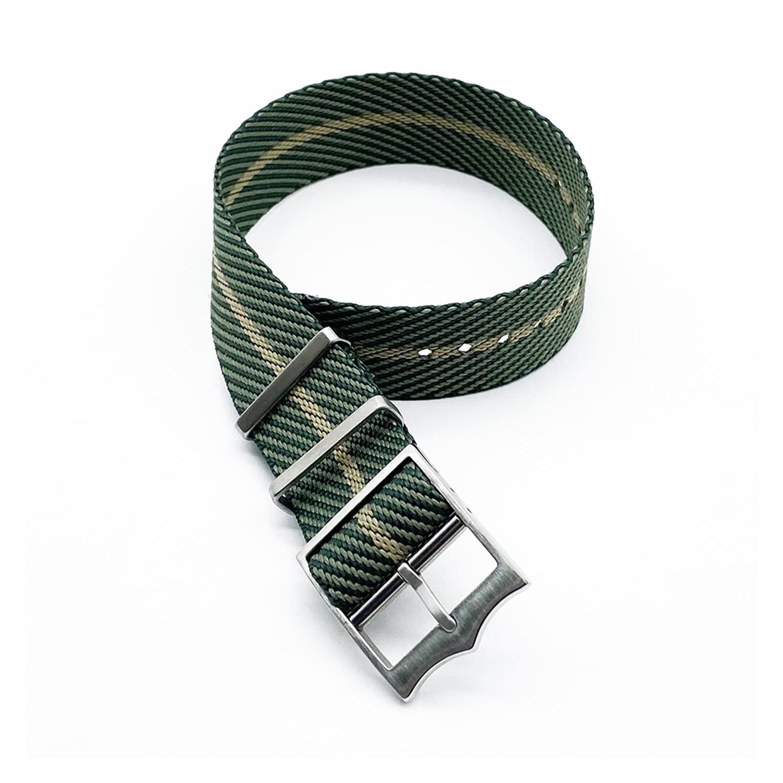 Uhrenarmband， Hochwertiges Luxus-Uhrenarmband aus Nylon mit NATO-Armband(Green khaki,20mm)
