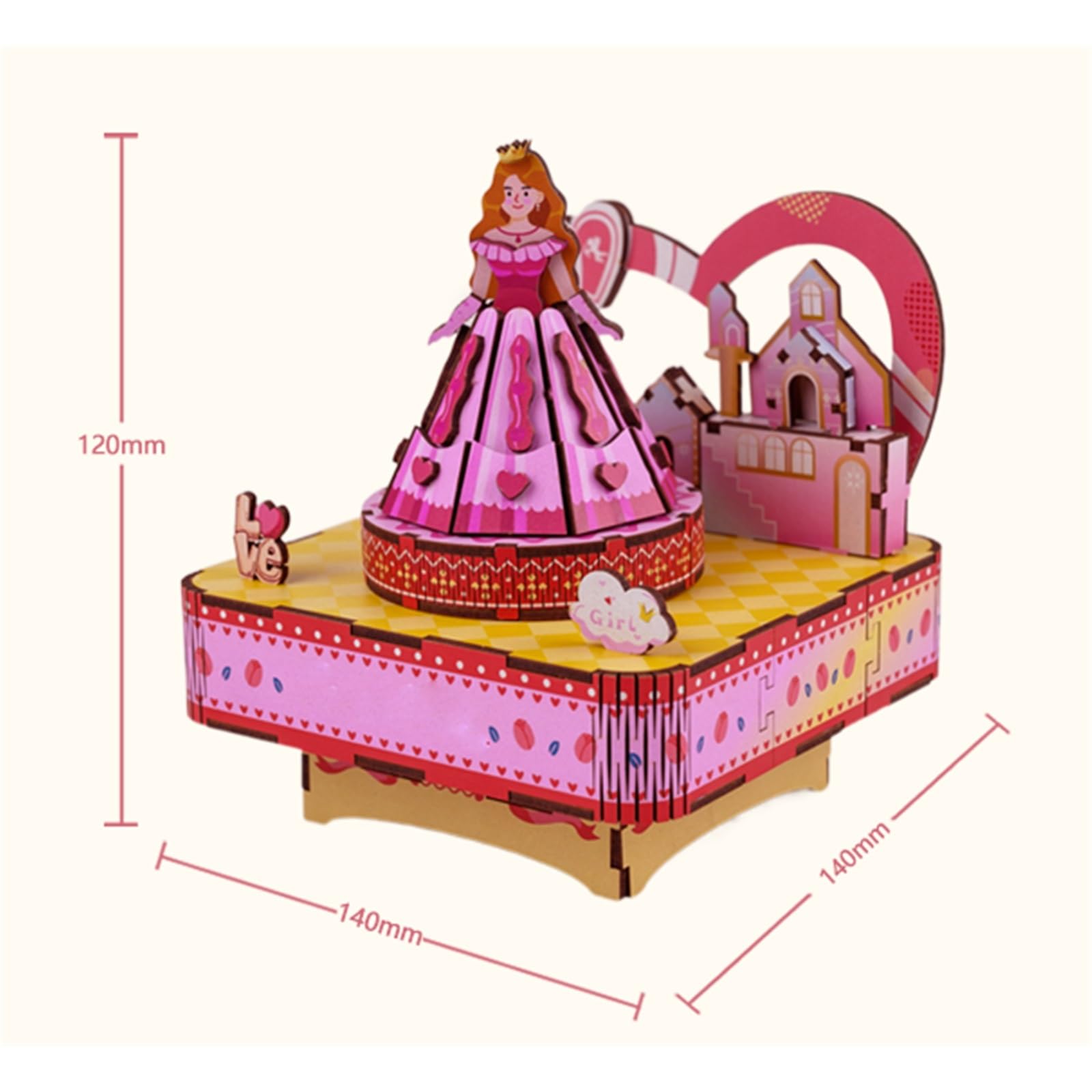 Caja de música Regalos Caja De Música De Rompecabezas Estéreo 3D, Caja De Música De Ocho De Madera DIY, Regalo Divertido De Cumpleaños
