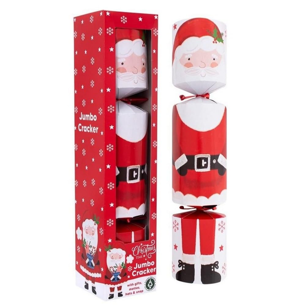 Jumbo Santa Family Christmas Cracker Hats Mottos & Snap Large Cracker 17.5 Inch
