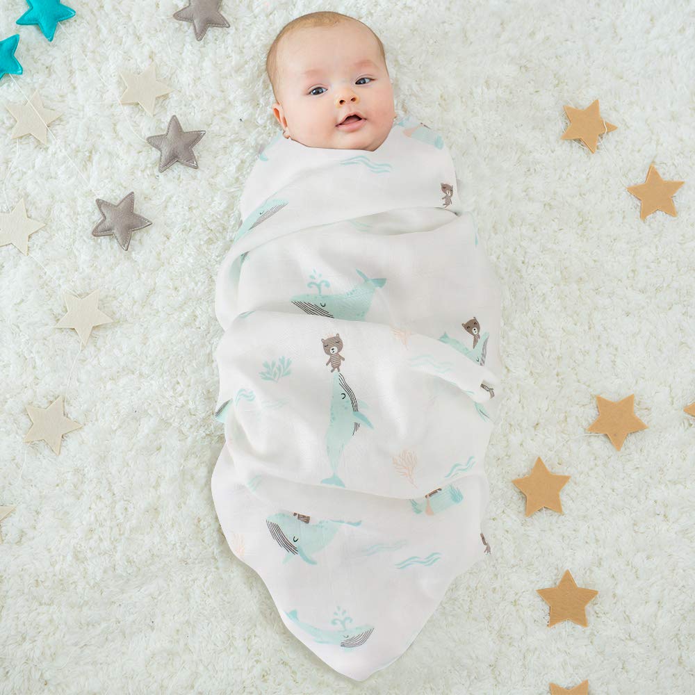 Lifetree Baby Swaddle Blanket Unisex Muslin Swaddle Wrap Soft - Main Image