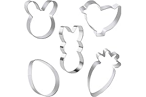 Easter Sugar Cookie Cutters: 5-Piece Stainless Steel Cutters for Festive Treats