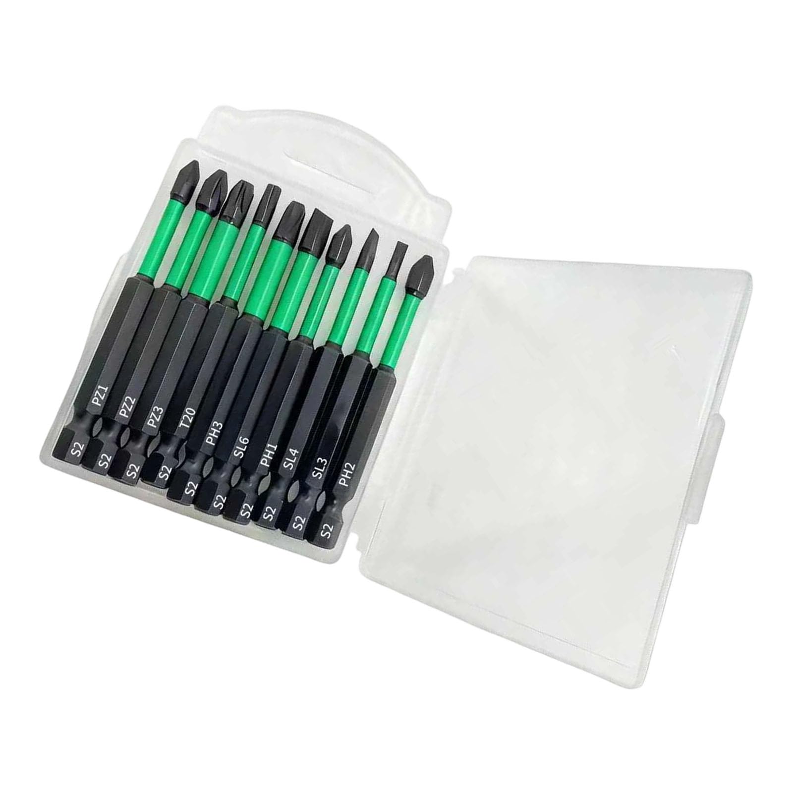 Tsophreniq Green Antislip Bit Set Durability Steel Screwdriver Bit For Home Repair Car Maintenance Ph1 / 2/3 Size Screwdriver Divisions Set