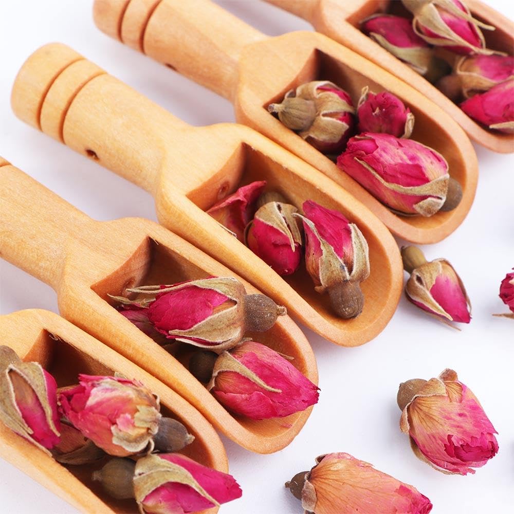 Set Di 5 Mini Cucchiai Da Sale In Legno D'Ulivo 9 Cm - Fatti A Mano, Pezzi Unici, Per Spezie, Ideali Per Regalo - 5