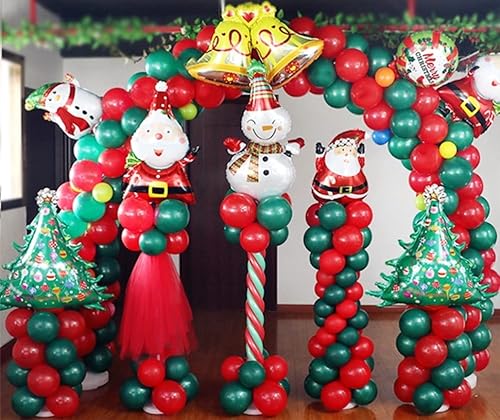 Miniatura 9 de 100 globos de látex rojos y verdes de Navidad de 12 pulgadas para Navidad, cumpleaños, baby shower, decoración de fiesta