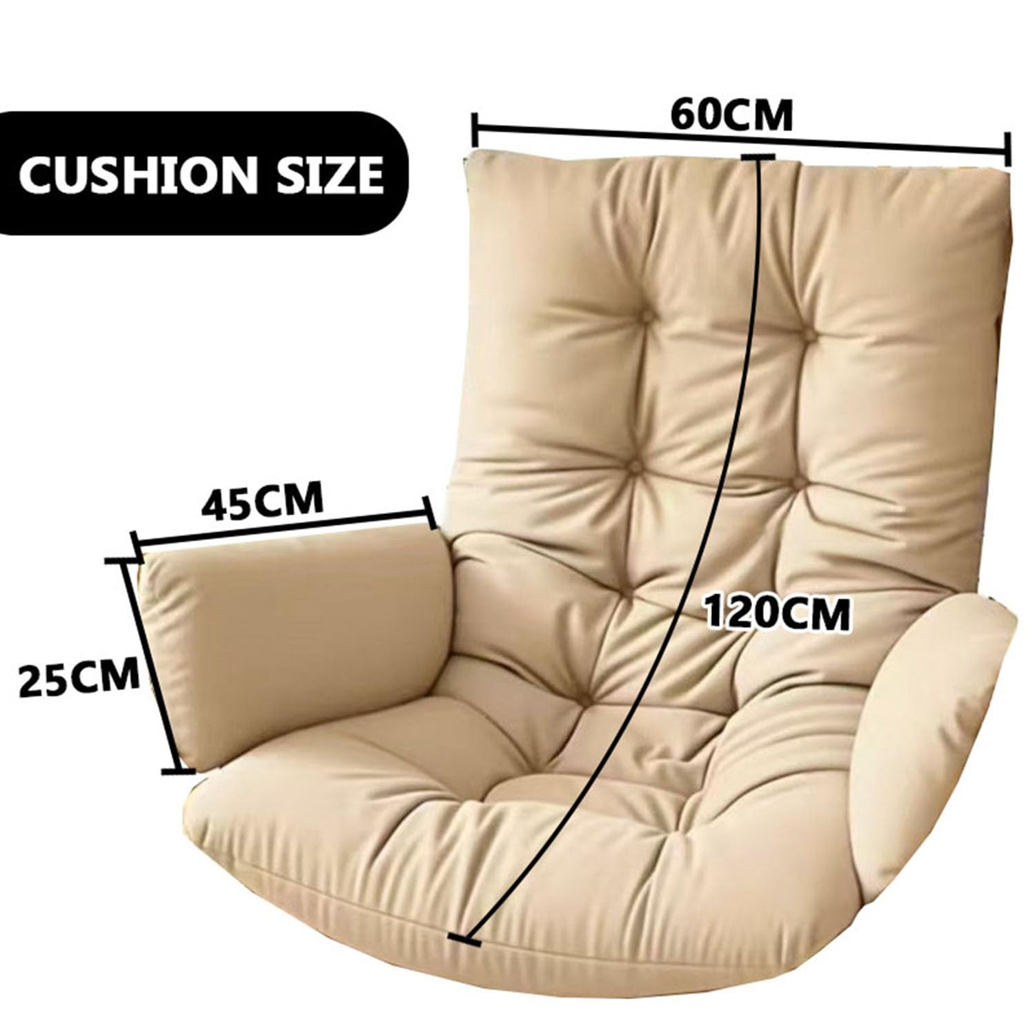 Cojín para Silla Columpio Suave para Patio para Exterior, Interior Huevo, Cesta Colgante Silla Cojín para Silla de Huevo, Muebles Suaves para Interior y Exterior Reclinable(Gris Oscuro)