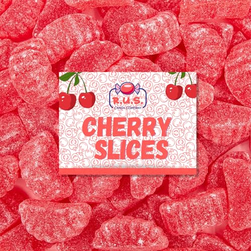 Cherry Slices Fruit Slices Jelly Candy | 1 Pound Bulk Bag | Soft Sugar Dusted Fruit Slices Candy | Classic Jellied Fruit Candies for Holiday Parties, Candy Buffets & Decorations| Approximately 35 Pieces Per Bag (1 Pound)