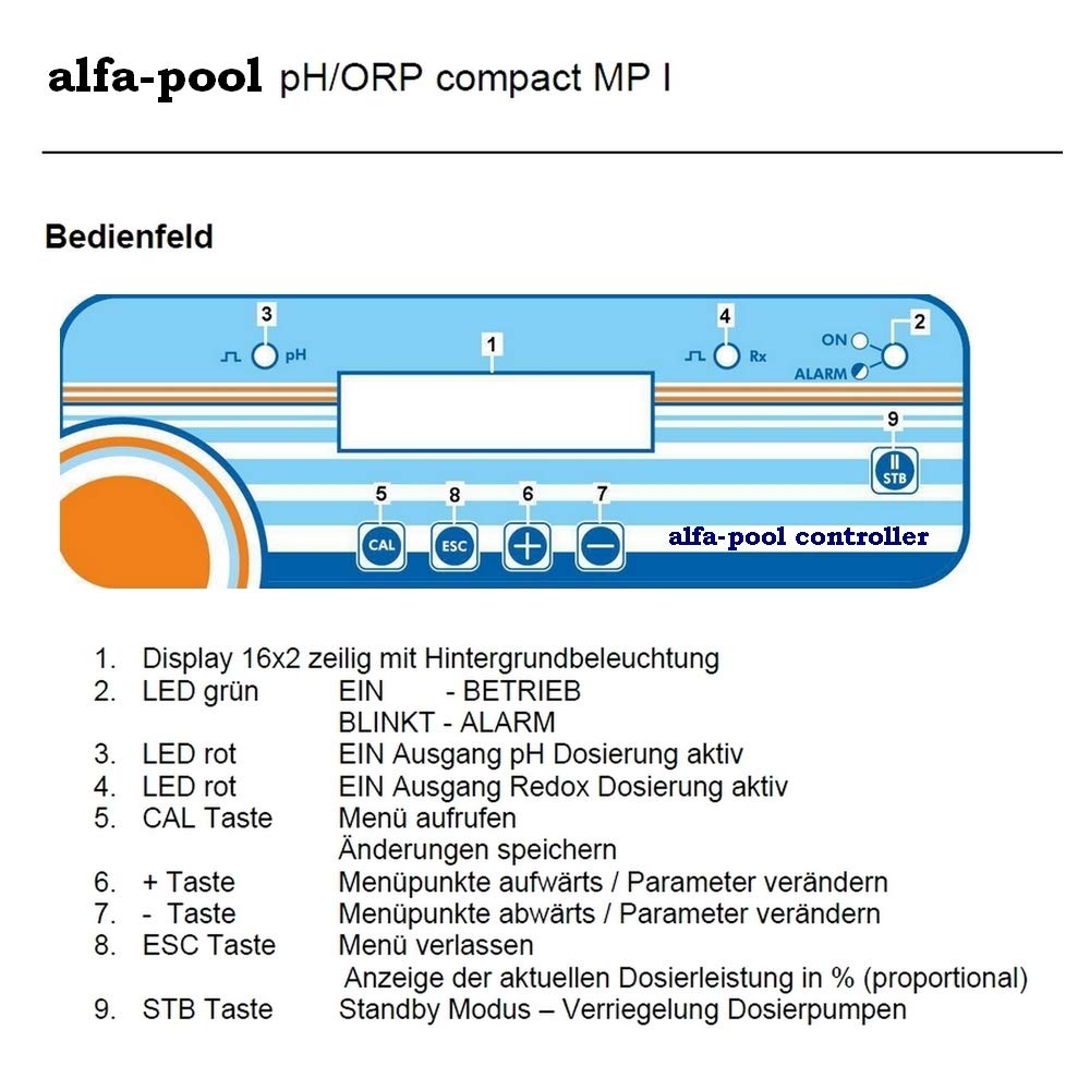 alfacontrol PH/RX compacto PSP i - Medición, control y sistema de dosificación para PH Control y desinfección en la piscina (80202)