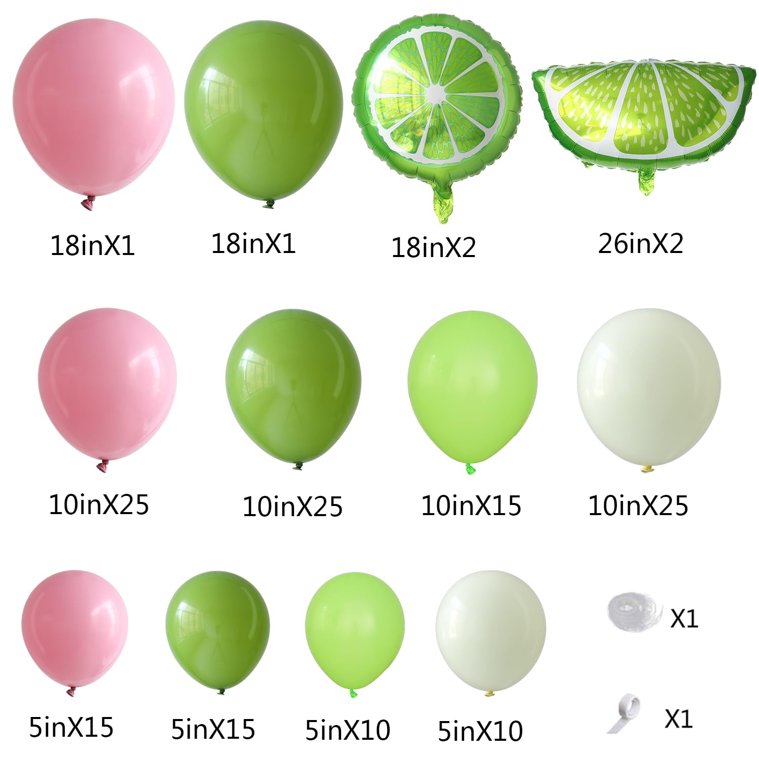 Condition photo showing New/Like New for margs and matrimony bachelorette party decor,148pcs margarita balloon arch | pink green yellow balloon, lime lemon foil balloons, martini themed birthday, wedding, bridal shower bach party