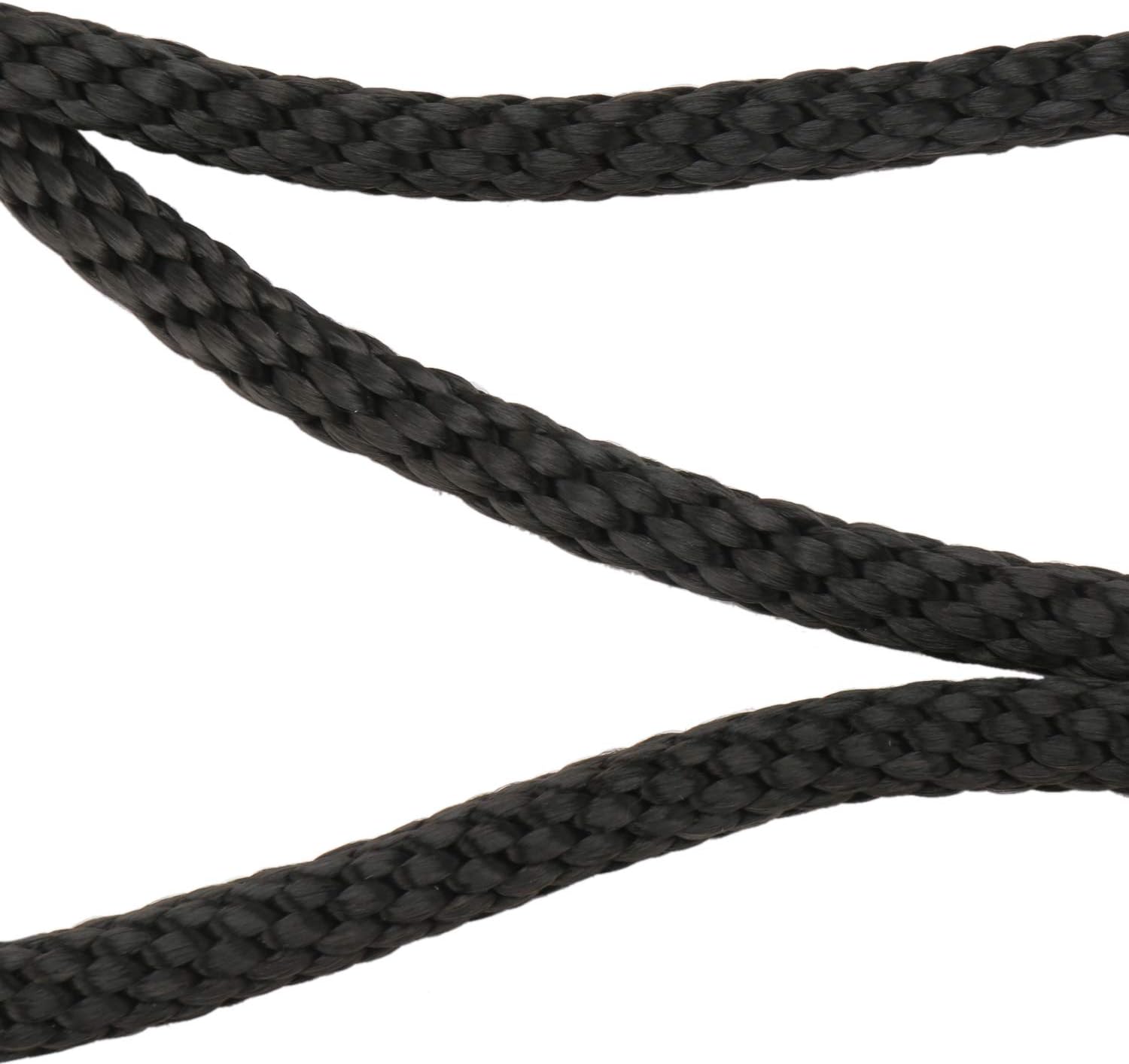NovelBee 1/2" x 200' Premium Solid Braid MFP Anchor Line,Best Polypropylene Rope with Stainless Steel Thimble (Black)