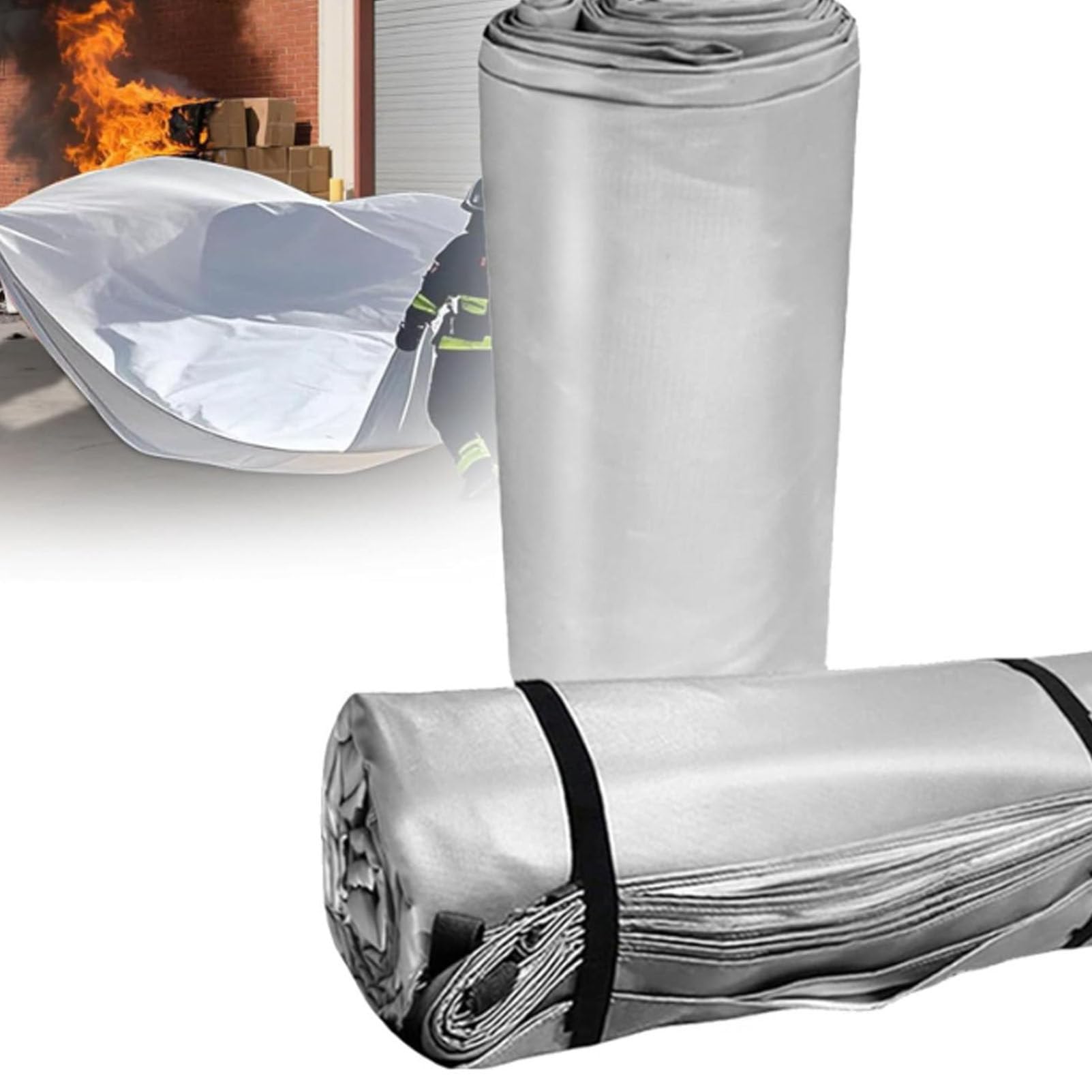 Manta ignífuga de emergencia reutilizable, manta ignífuga para coches eléctricos y de gas, manta de extinción de incendios, manta de emergencia de silicona para extinción de incendios con bolsa 3×4m