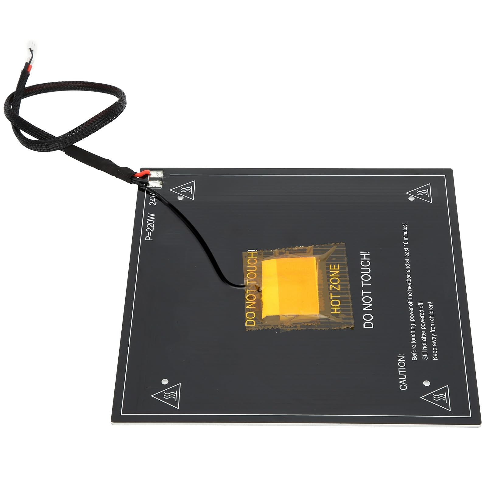 Cama caliente de aluminio de Zenithaur para Ender 3, DC 24V 220W Camino de calefacción, cama de calefacción de impresora con cable de instalación para una fácil configuración
