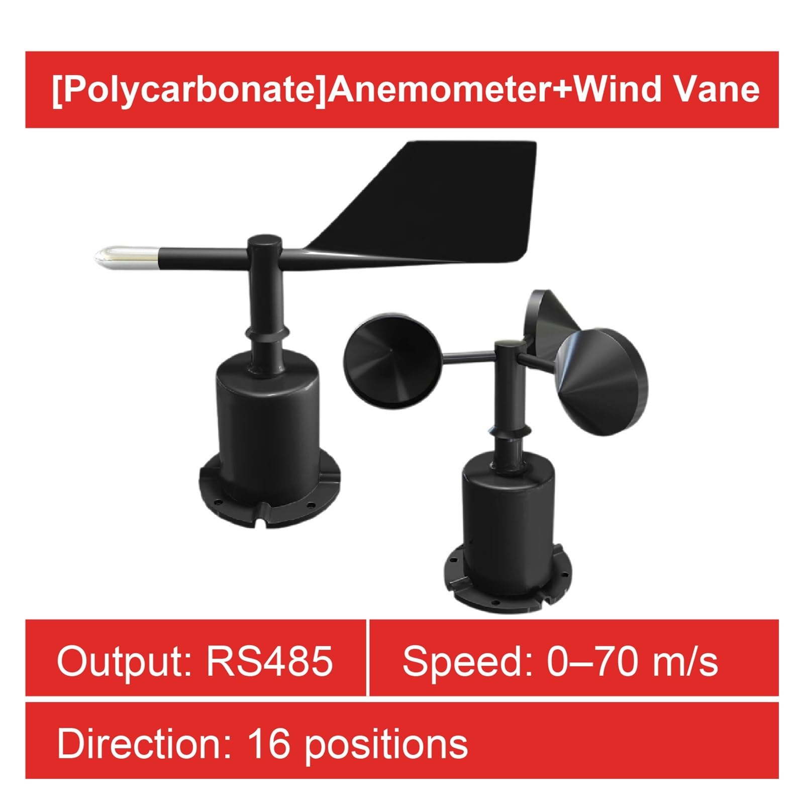 Anemometr cyfrowy, Ultradźwiękowy Czujnik Prędkości I Kierunku Wiatru RS485 4-20mA Wyjściowy Anemometr Łopatkowy Do Przemysłowego Monitorowania Pogody(PC-RS485-WS-WD-16)