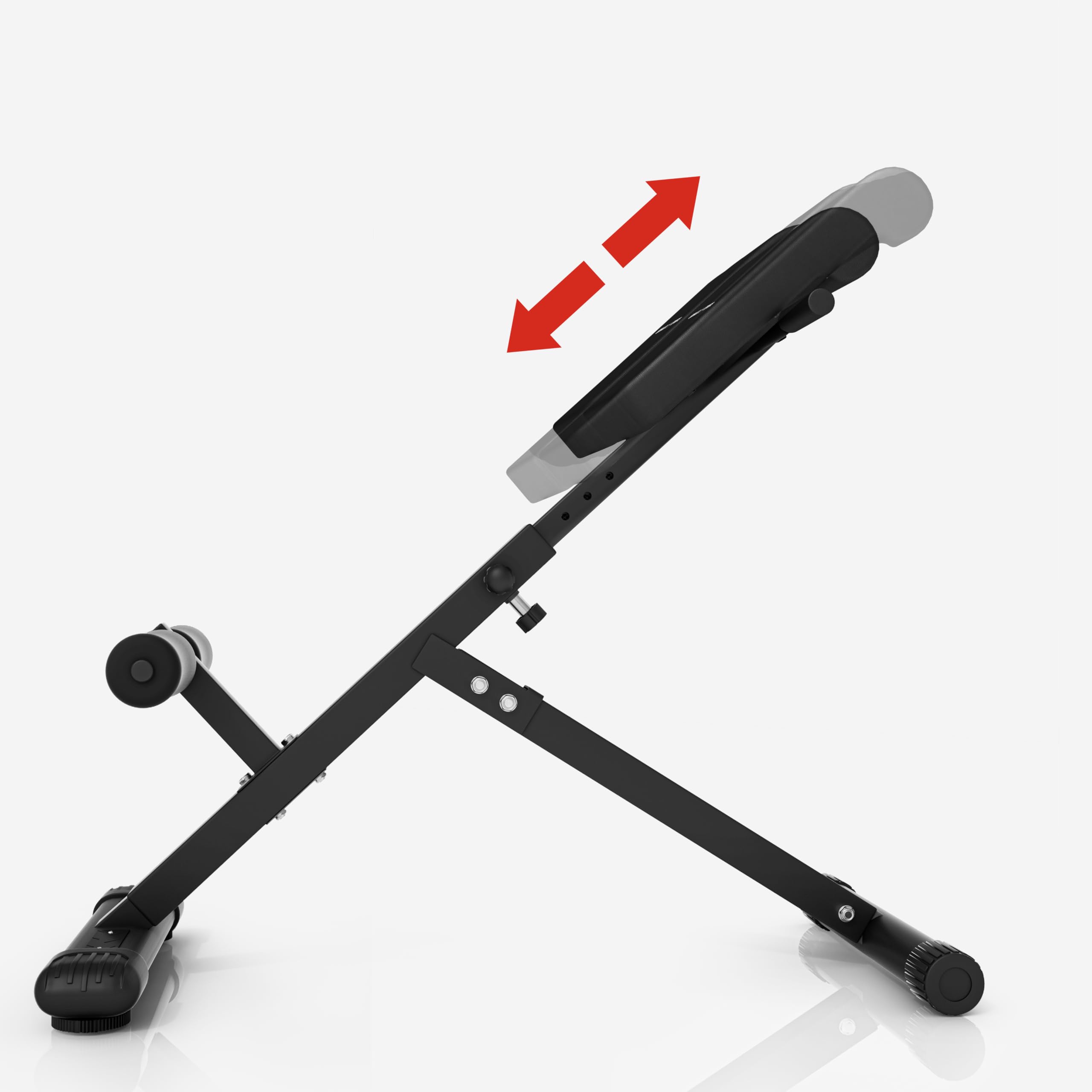 GORILLA SPORTS® Panca per Schiena e Addominali - Pieghevole, Altezza Regolabile in 5 Livelli, Multifunzione, Max. 120kg, Nero/Bianco - Sedia Romana, Iperestensione, Allenamento dei Dorsali, Palestra