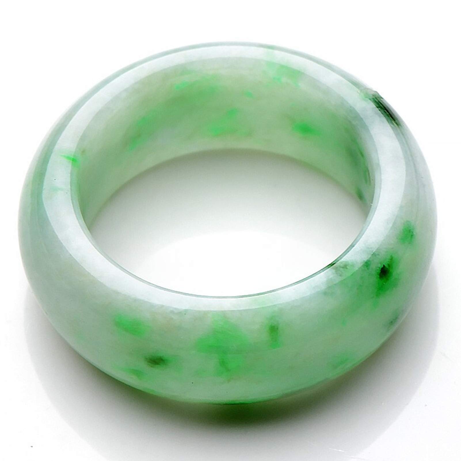 BMQ Eleganter Grüner Jade Ring Viel Glück Energiestein für Frauenschmuck Geschenk