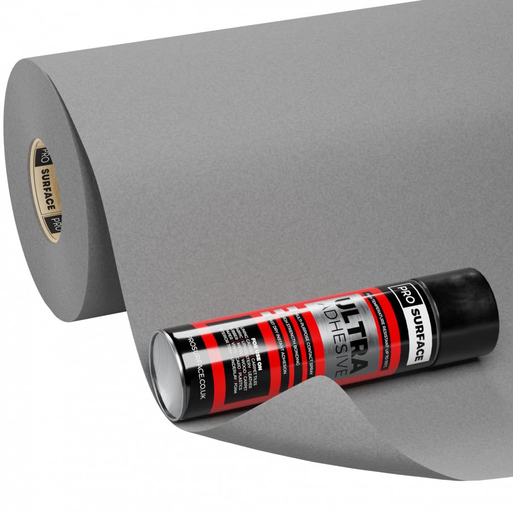 Smoke 4 Way Super Stretch Lining Carpet for Camper Van Motorhome Car Vehicle Interior - 4 Metre x 2 Metre Includes Glue