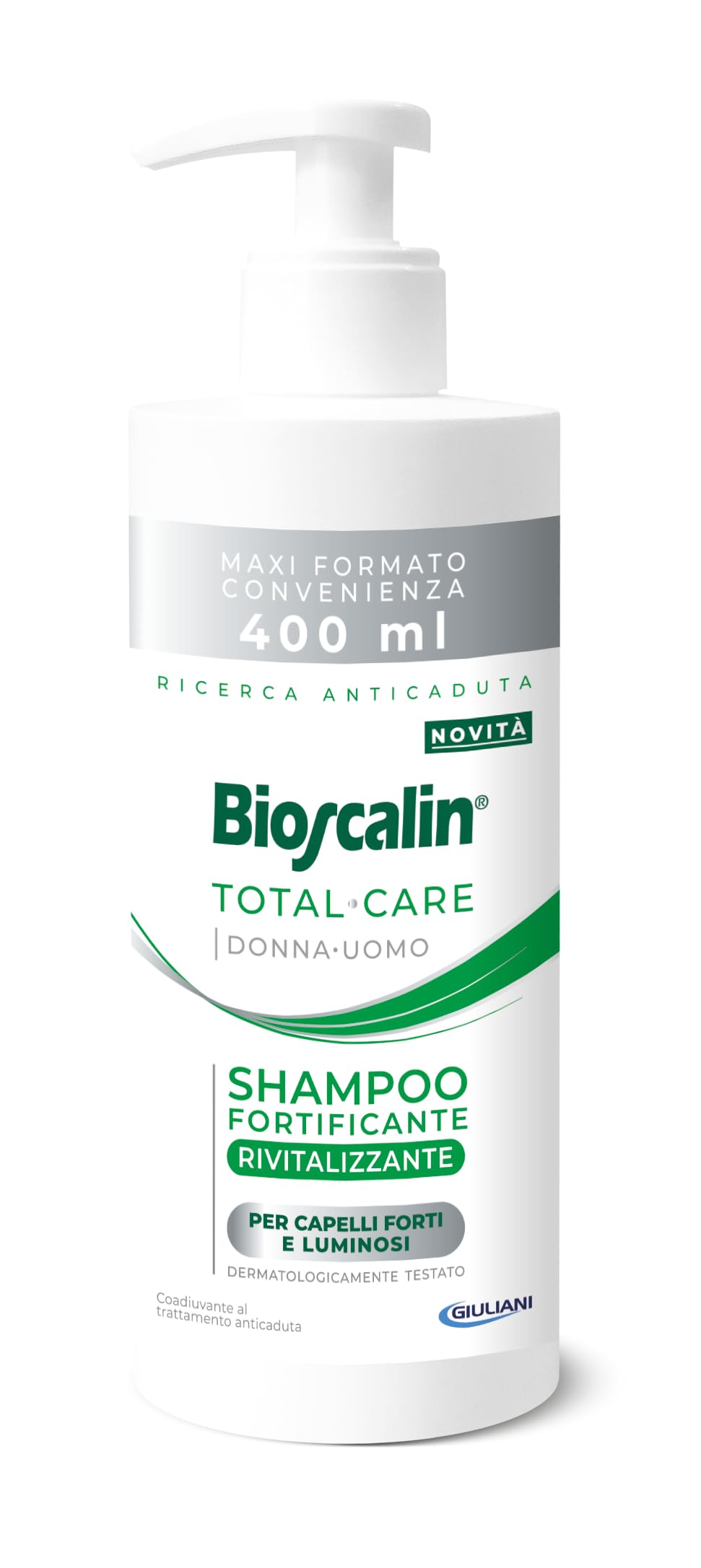 Bioscalin TOTAL•CARE Shampoo Fortificante Rivitalizzante, Favorisce il Benessere dei Capelli e del Cuoio Capelluto, Uso Quotidiano, per Donna e Uomo, 400ml