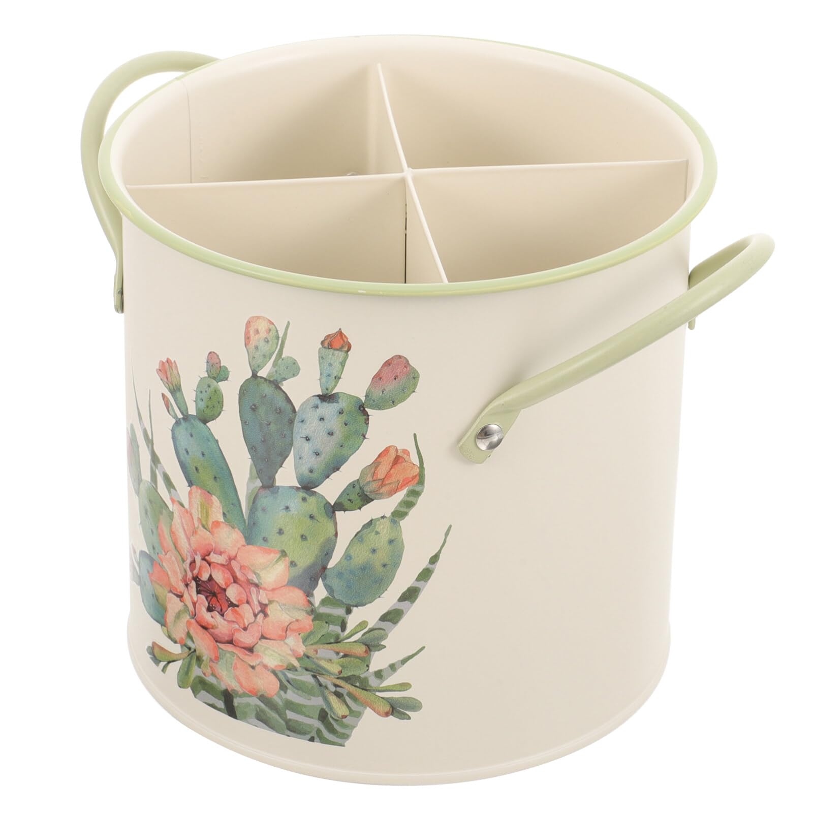 Amosfun Kitchen Utensil Holder: Vintage Bucket Sink Countertop Cutlery Kitchen Utensils Pot Cutlery Drainer Storage For Home
