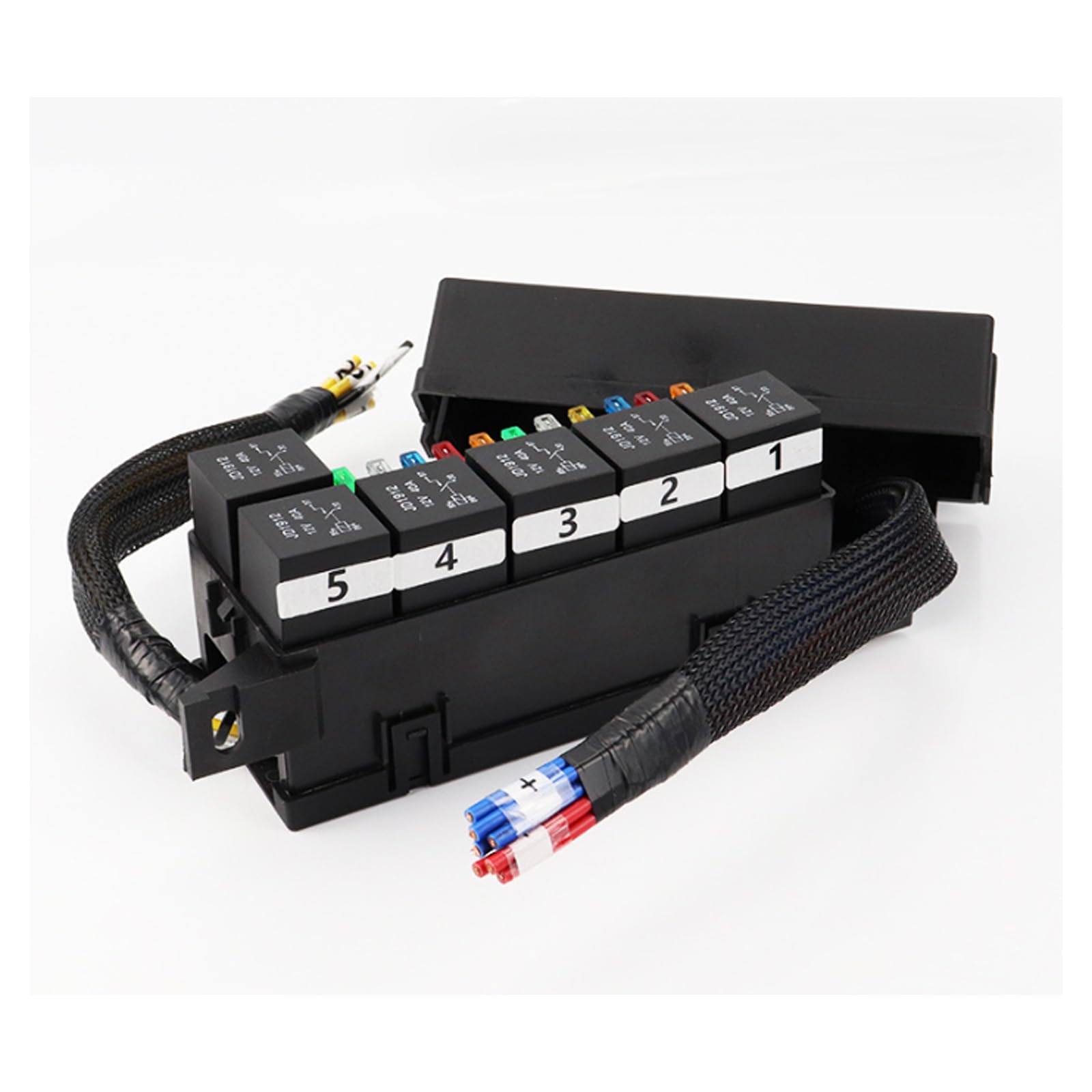 Caja de Fusibles y Relé de 12 V, Caja de Relé de 12 V y Fusible con 11 Ranuras para Fusibles de Hoja ATC ATO Caja de Relé Fusible Universal Impermeable para Coche, Camión Automotriz Barco