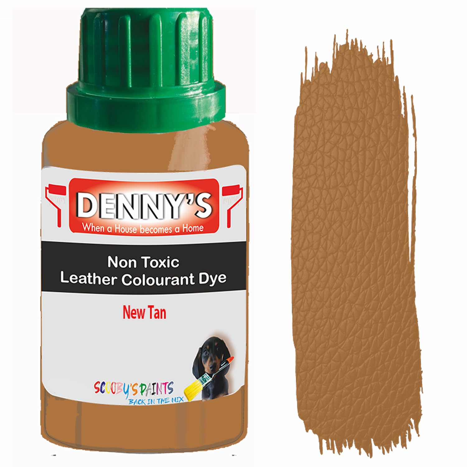 All in One Leather Colourant Self Seal Leather Dye Repair Paint for Furniture, Sofas, Car Seats (New Tan, 1 Litre Bottle)