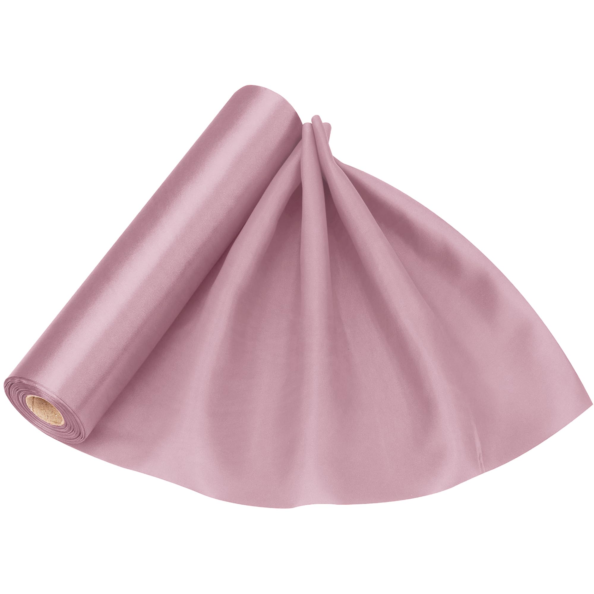 WedDecor 20m x 29cm Baby Pink Solid Satin Large Fabric Roll Perfect for Wedding, Chair Cover Bows, Table Back Drop, Ribbon Crafting Supplies, Table Runner, Party Decorations