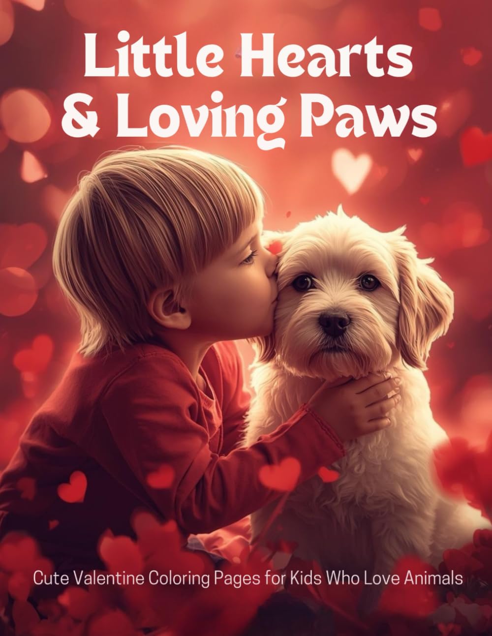 Little Hearts & Loving Paws: Cute Valentine Coloring Pages for Kids Who Love Animals