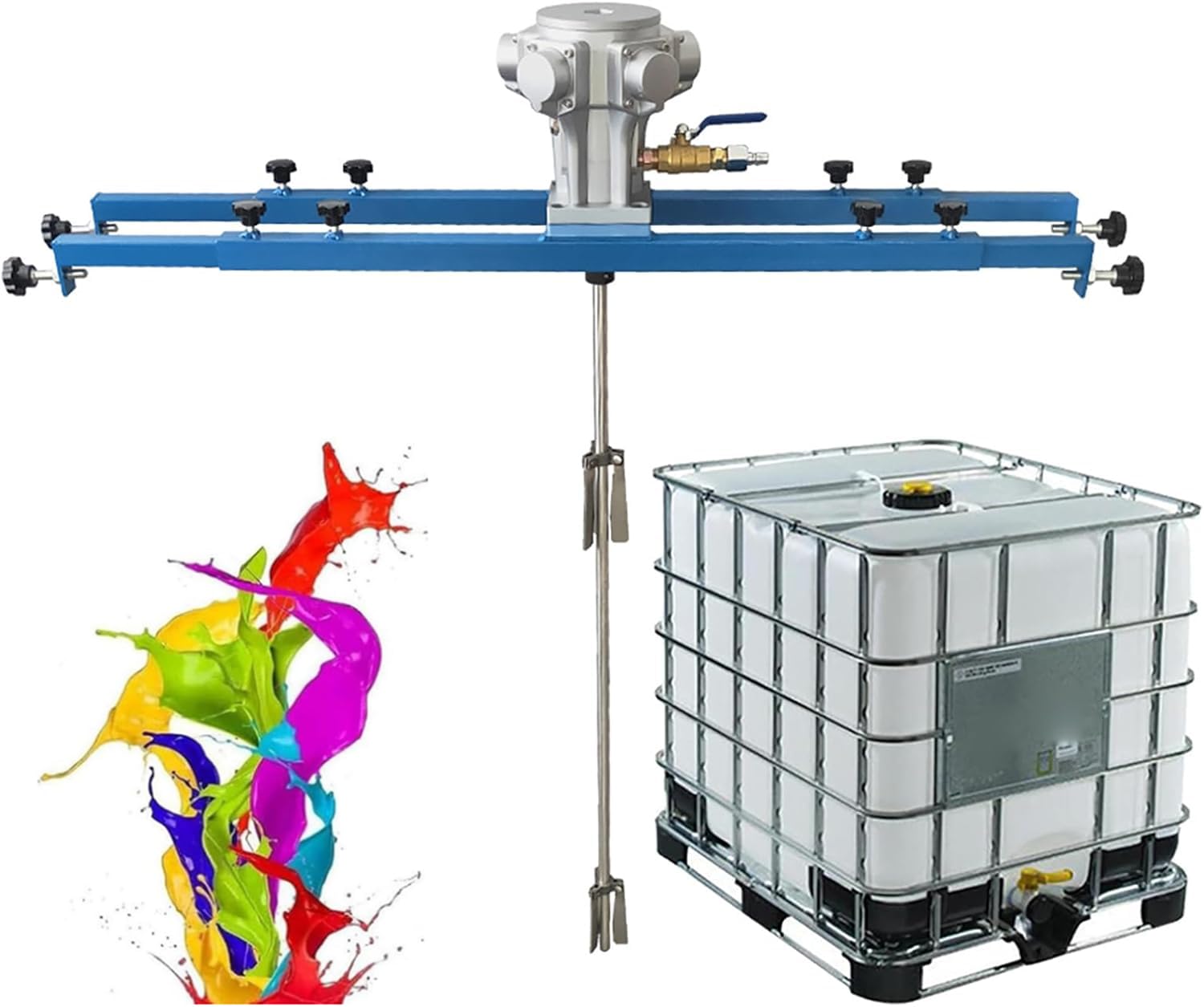 SBCGFY Ibc Air Agitators, Ibc Tote Mixer Agitator, Electric Tank Mixer Machine, With Folding Propeller & 960Mm Stirrer Rod, Paint Stirring Machine Mix Tool, For Paint Coating Materials Viscous Liqu