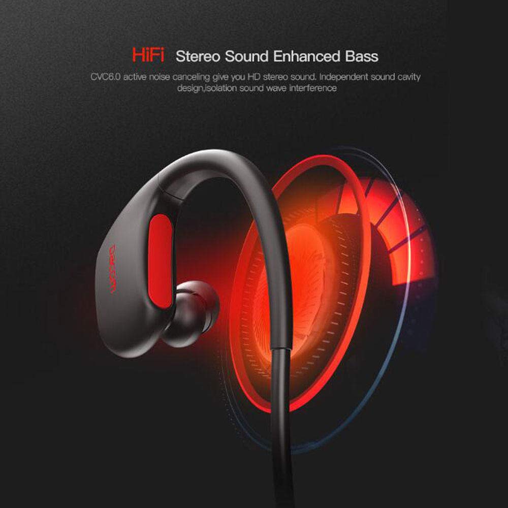 Auricolari Bluetooth, migliori auricolari wireless IPX7 Auricolari sportivi impermeabili con microfono HD Stereo Sweatproof auricolari in-ear Palestra Allenamento in esecuzione 4 ore Auricolari