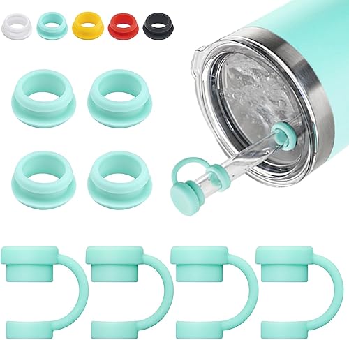 Miniatura 10 de SUZAMED Tapón antiderrames para vaso YETI, 2 juegos de tapones de silicona compatibles con vaso YETI, kit a prueba de fugas de accesorios YETI para