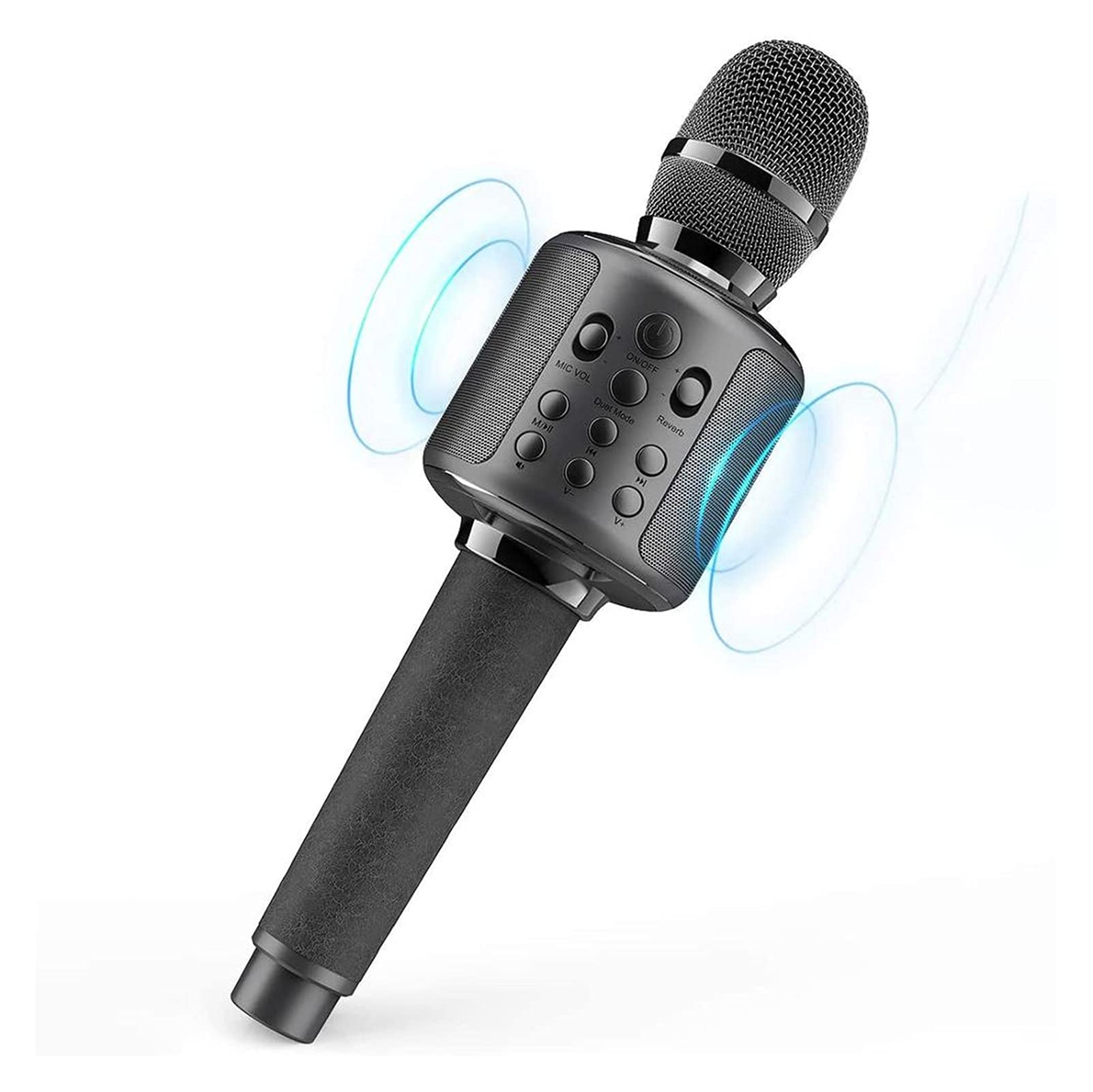 mikrofon Bezprzewodowa maszyna śpiewowa mikrofonu Karaoke z głośnikiem Bluetooth do telefonu komórkowego/PC, przenośny głośnik mikrofonowy (Color : Black red)