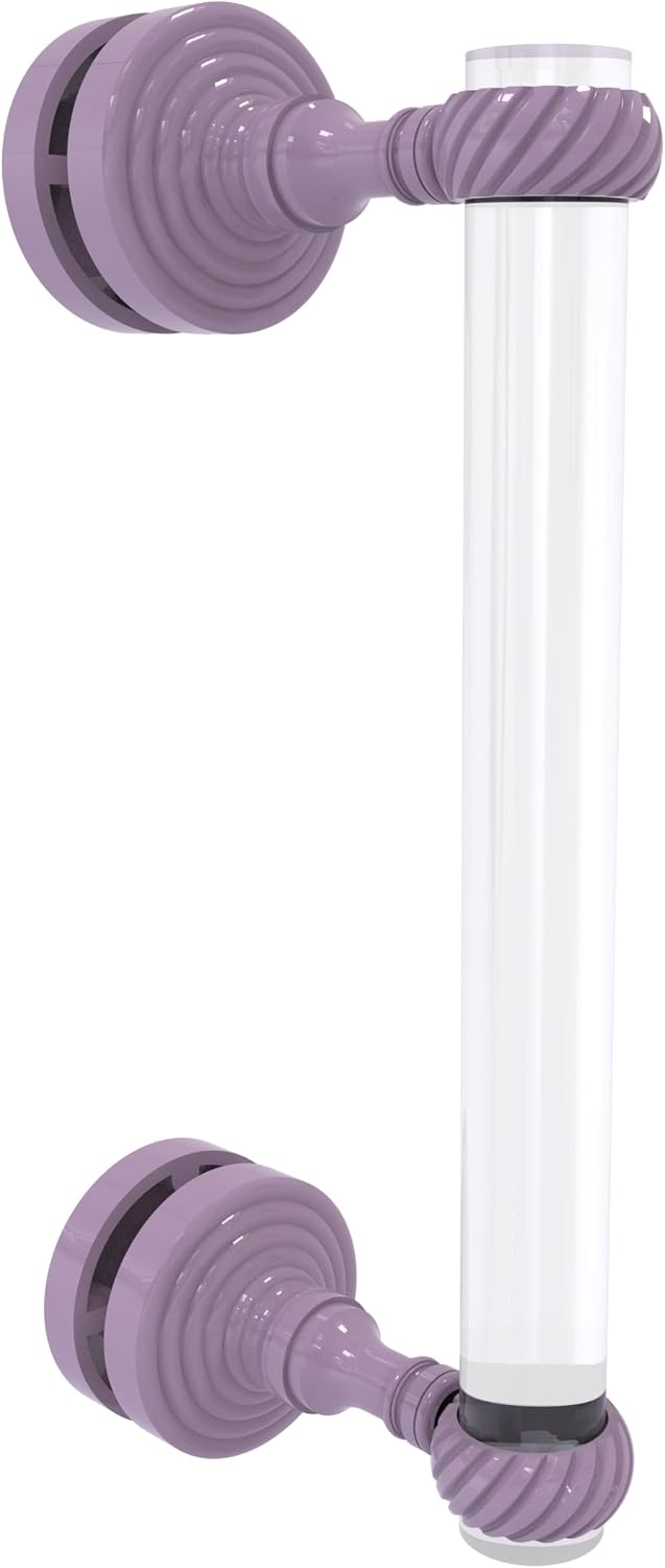 Allied Brass PG-407T-8SM-WHM Pacific Grove Collection 8 Inch Single Side Twisted Accents Shower Door Pull, Matte White