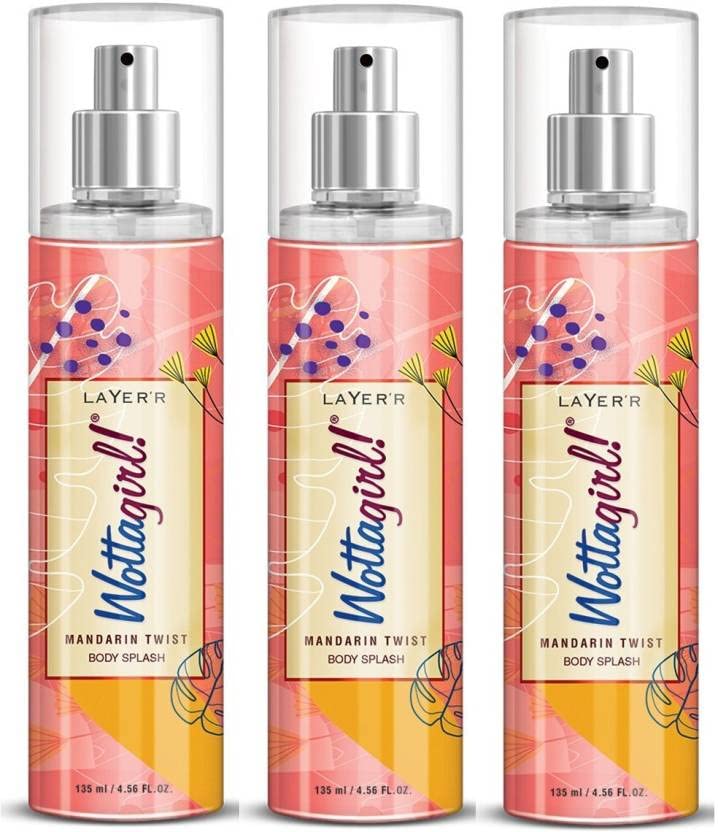 LAYERR Wottagirl Mandarin Twist Deodorant Spray For Women Body Spray - For Women (405 ml, Pack of 3)-picture-52