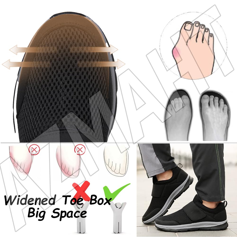 Zapatos ortopédicos Deportivos para Caminar Mujer Ancho Especial Diabéticos Gris 44 270mm