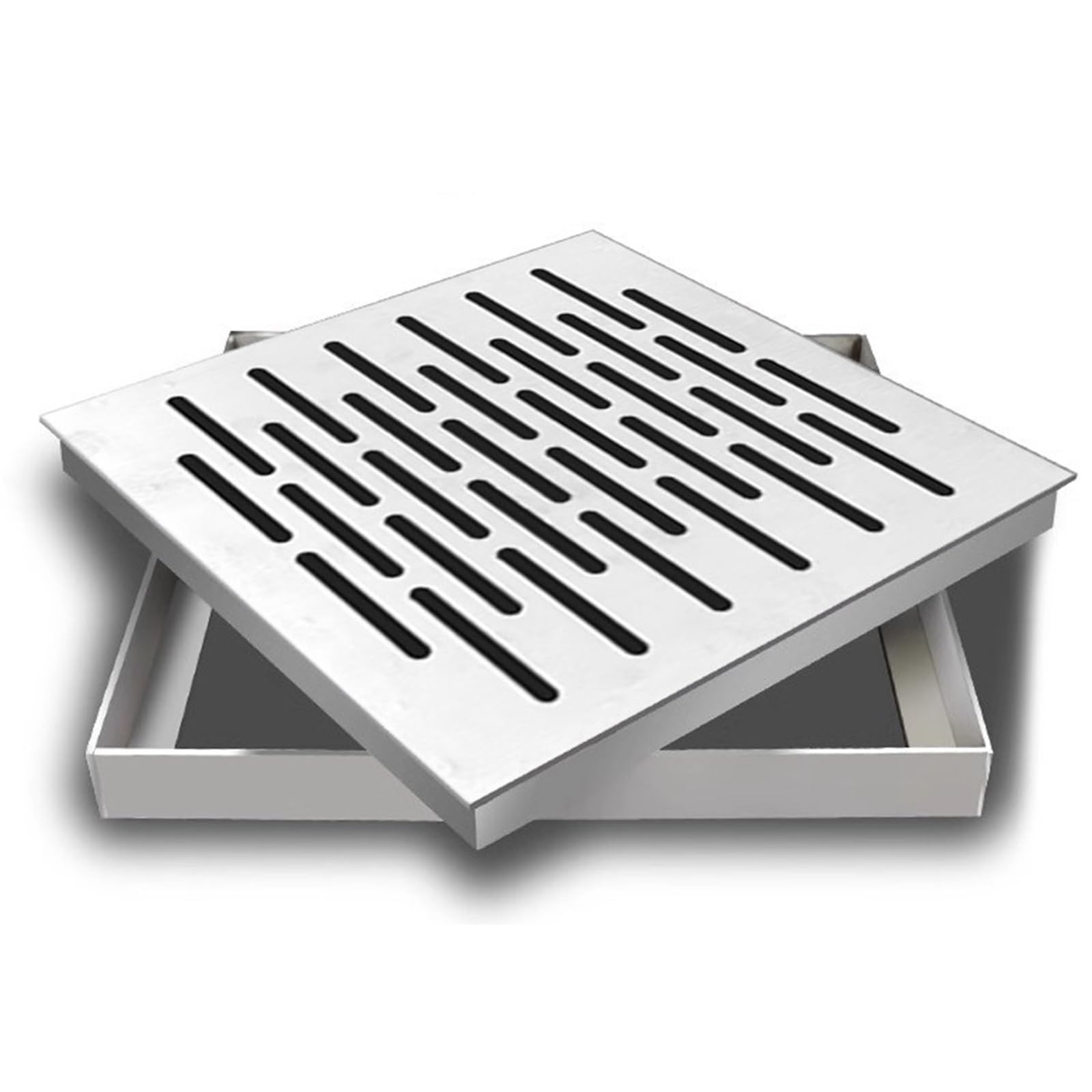 Rejilla de desagüe de acero inoxidable 304 con marco para patio y entrada, rejilla de drenaje resistente (60 x 30 x 3 cm)