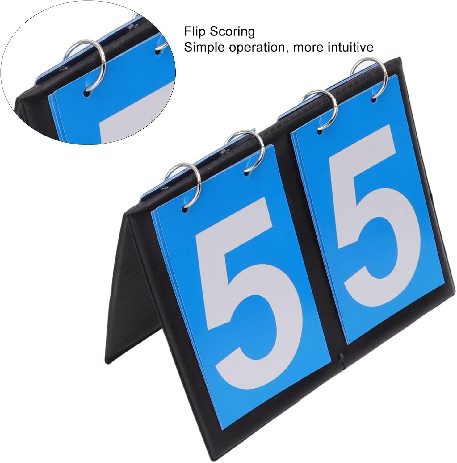 Portable Scoreboard, Easy Flip Digit with Large Numbers, Table Top Score Keeper, Large Digital Cards for Clear Visibility, for Basketball Football Volleyball Softball Hockey Coache