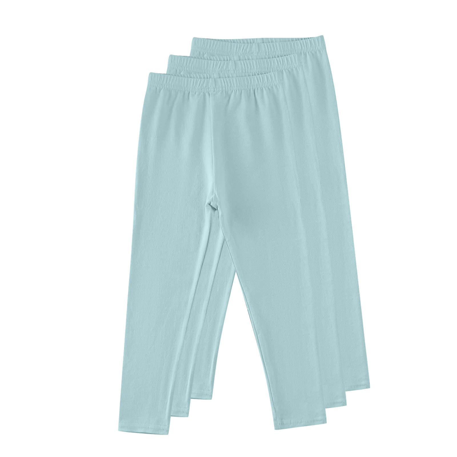HAOLEI Leggings Niña Algodón Elásticos Pantalones 3-Pack Cintura Alta Elástica Leggins Deportivos Suaves Elásticos Mallas Deporte Ligero Cómodo Pantalones de Fitness Básicos para Niños 3-13 Años