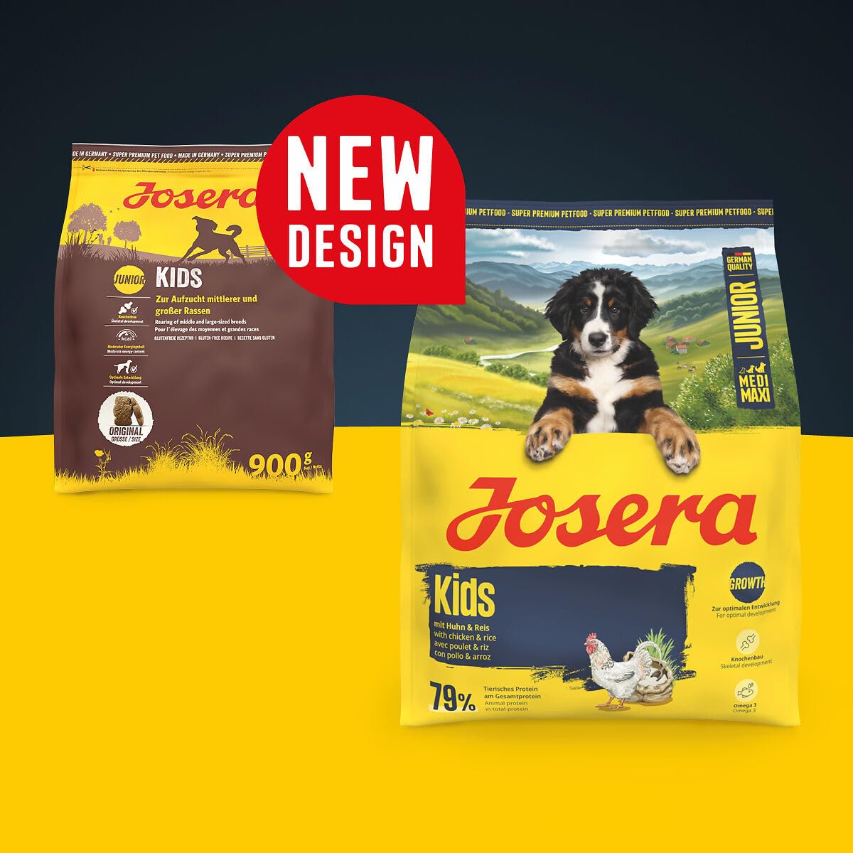 JOSERA Kids (1 x 12,5 kg) | Junior | Premium Trockenfutter mit Huhn & Reis für wachsende größere Hunde | zur Aufzucht & optimalen Versorgung größerer Welpen ab der 6. Woche | glutenfrei | 1er Pack