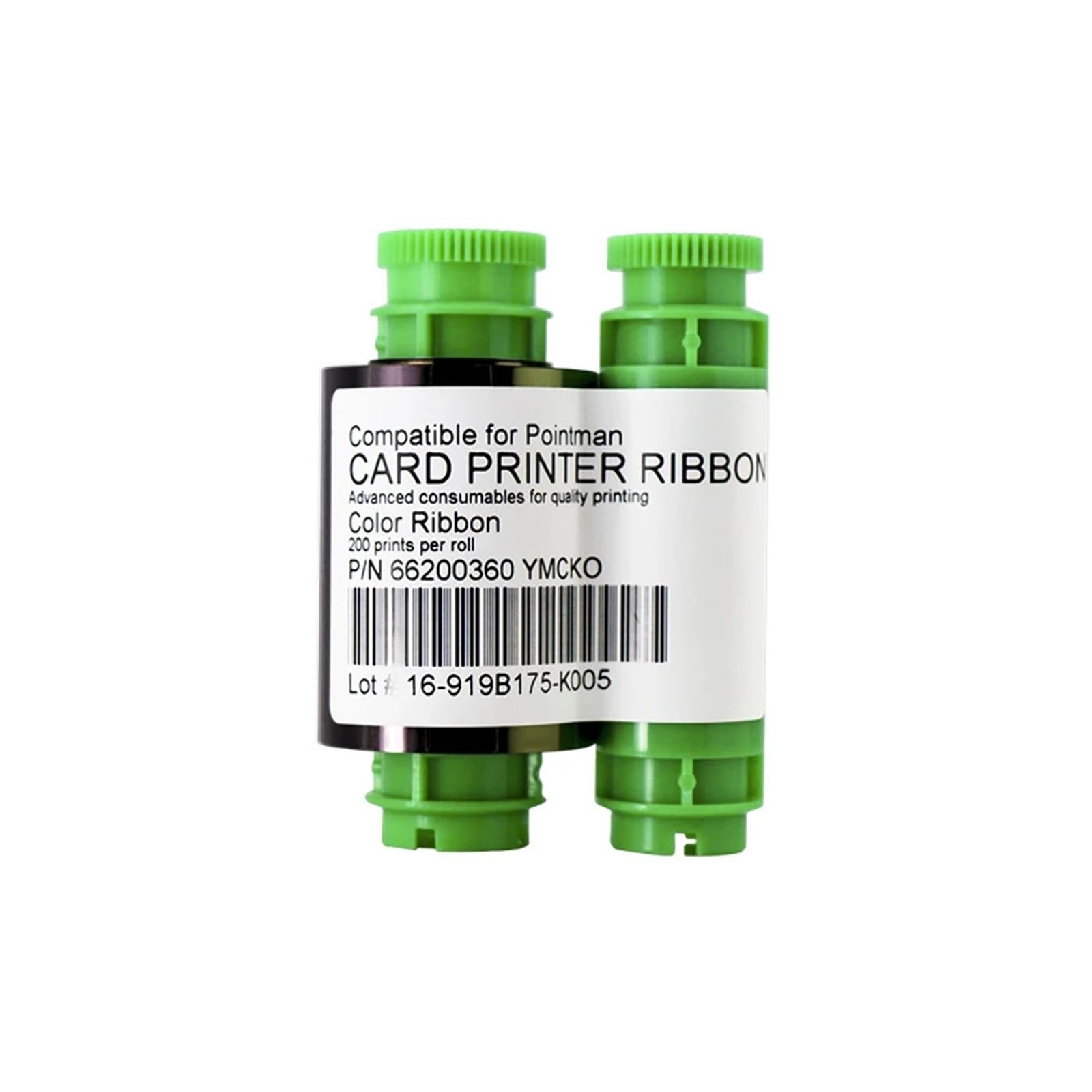 (Senza chip) Nastro YMCKO da 200 stampe 66200360 compatibile con Pointman TP-9000 TP-9100 TP-9200 la stampante for card