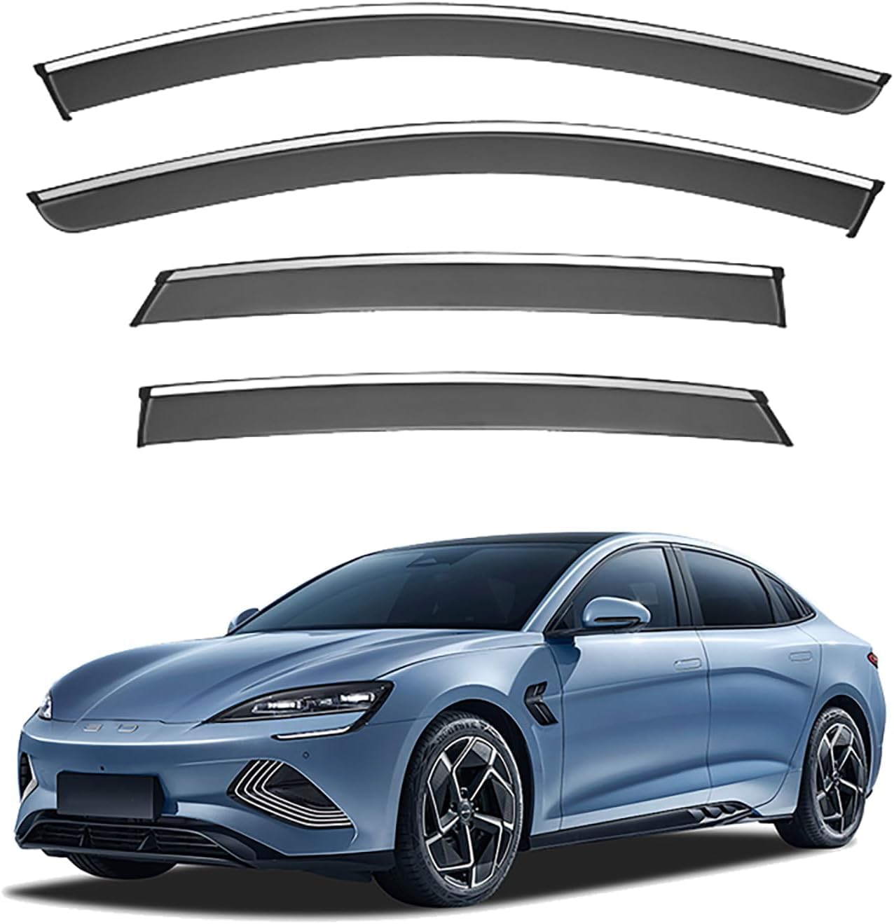 DdaiXQ 4pcs Car Wind Deflectors for BYD Seal MK1 2022-2024, Side Window Sun Visors Rain Shield Vent Deflectors Weathershields Vent Visors